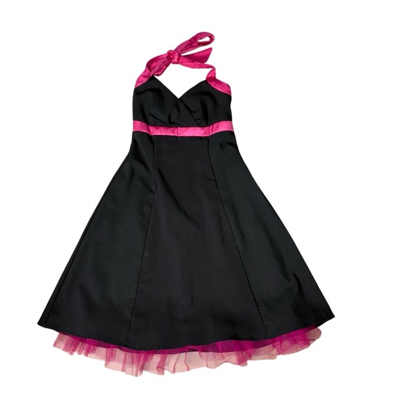 City Triangles Black and Pink Halter Prom Dress - Picture 1 of 7
